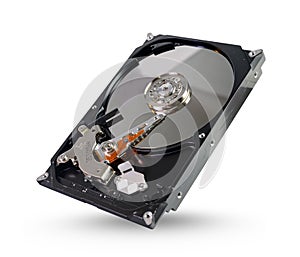 Hard diskÂ , HDD , drive with sata 6 gb isolated on white background with clipping path